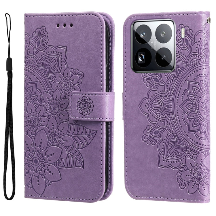 Seven-petal Flowers Embossing Leather Phone Case