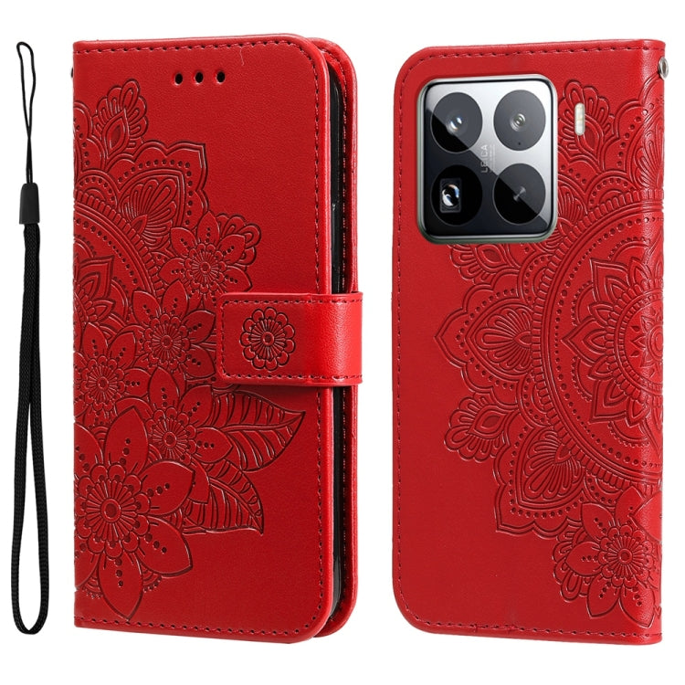 Seven-petal Flowers Embossing Leather Phone Case