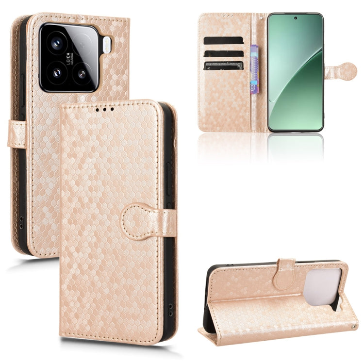 Honeycomb Dot Texture Leather Phone Case, For Xiaomi 15 Ultra, For Xiaomi 15 Pro, For Xiaomi 15, For Xiaomi 14T Pro