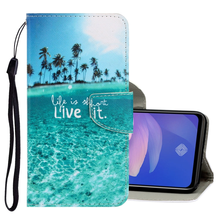 3D Colored Drawing Horizontal Flip PU Leather Case with Holder & Card Slots & Wallet, For Vivo V17