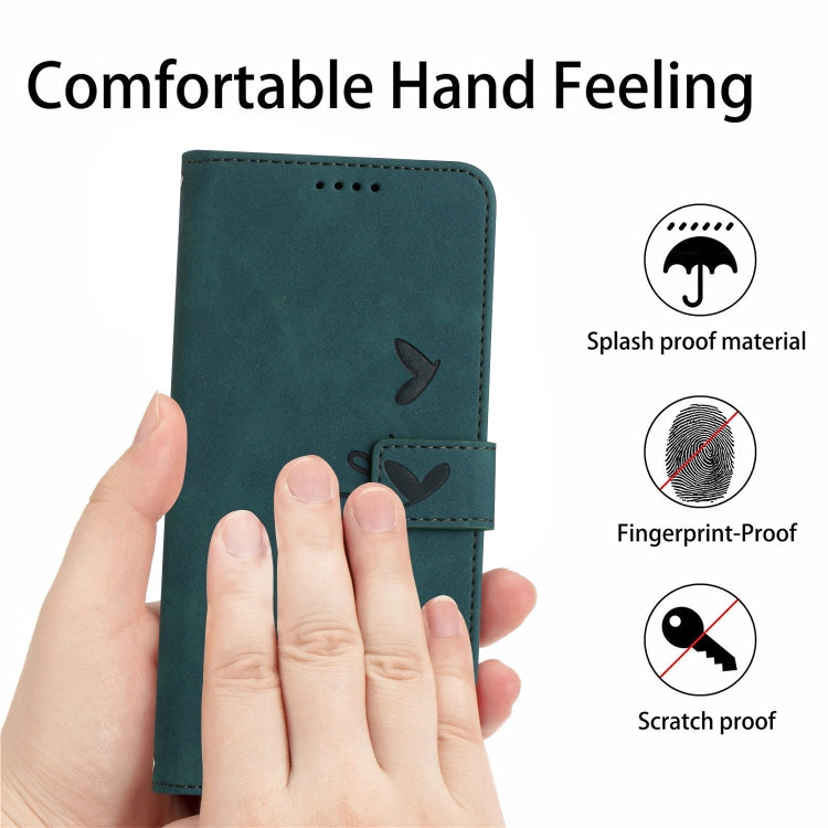 Skin Feel Heart Embossed Leather Phone Case