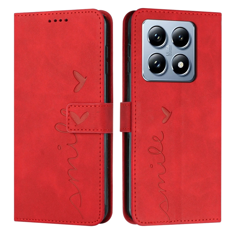 Skin Feel Heart Embossed Leather Phone Case