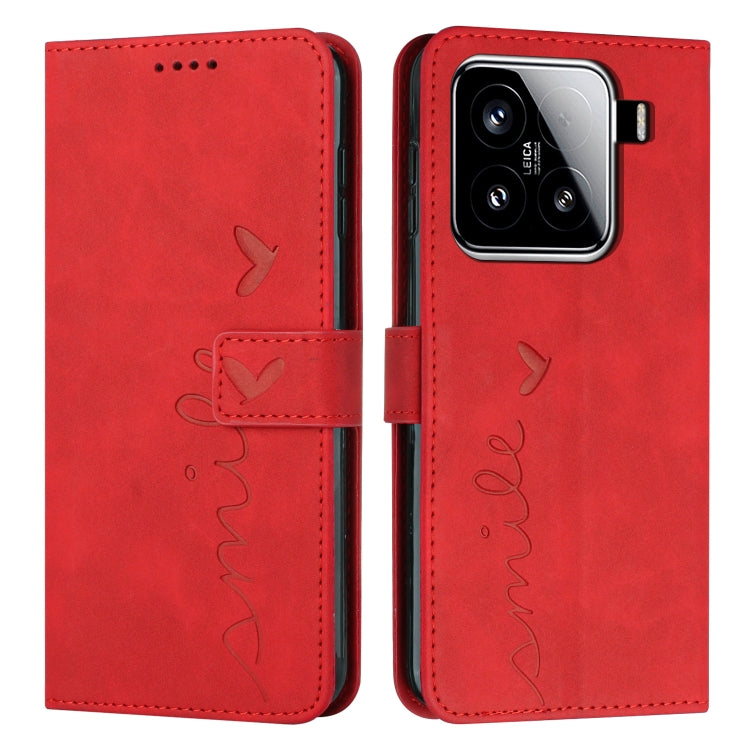 Skin Feel Heart Embossed Leather Phone Case