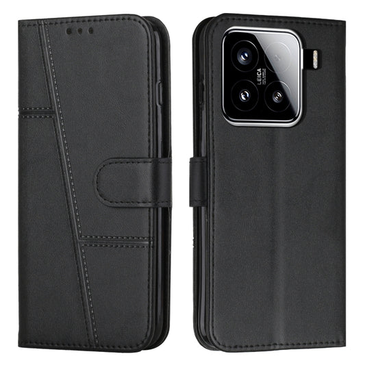 Stitching Calf Texture Buckle Leather Phone Case