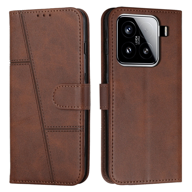 Stitching Calf Texture Buckle Leather Phone Case