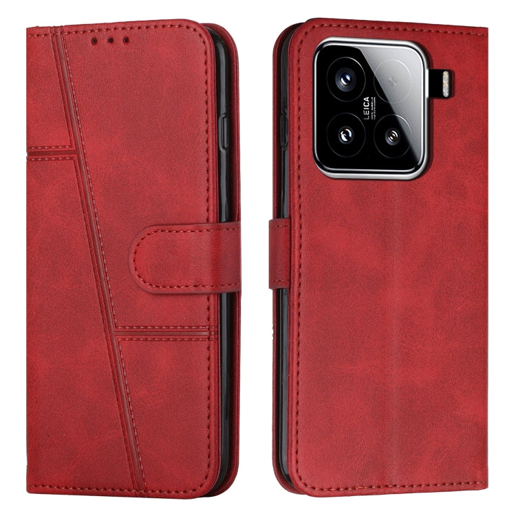 Stitching Calf Texture Buckle Leather Phone Case, For Xiaomi 15 Pro, For Xiaomi 15, For Xiaomi 14T Pro, For Xiaomi 14T