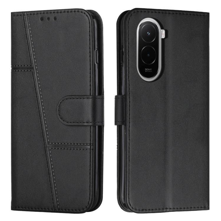Stitching Calf Texture Buckle Leather Phone Case