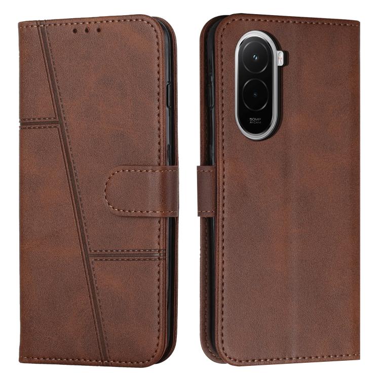 Stitching Calf Texture Buckle Leather Phone Case