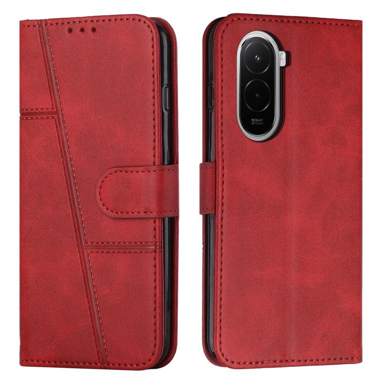 Stitching Calf Texture Buckle Leather Phone Case