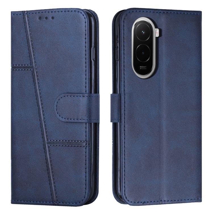 Stitching Calf Texture Buckle Leather Phone Case