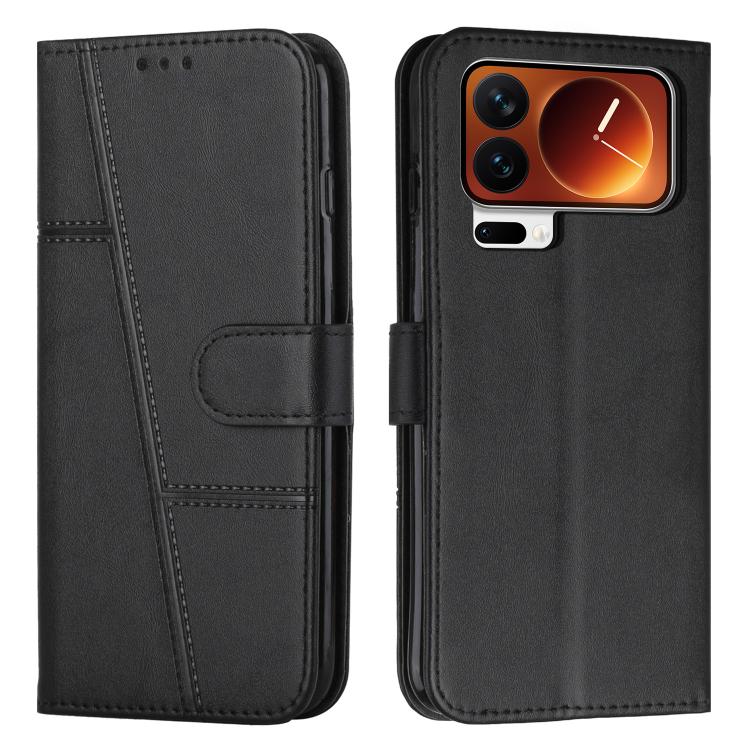 Stitching Calf Texture Buckle Leather Phone Case