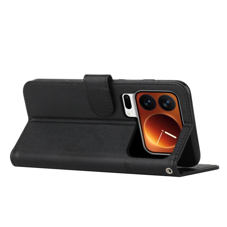 Stitching Calf Texture Buckle Leather Phone Case