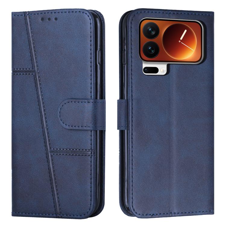 Stitching Calf Texture Buckle Leather Phone Case