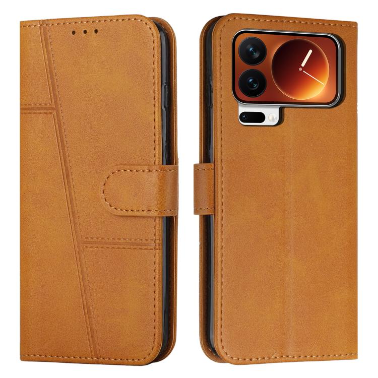 Stitching Calf Texture Buckle Leather Phone Case