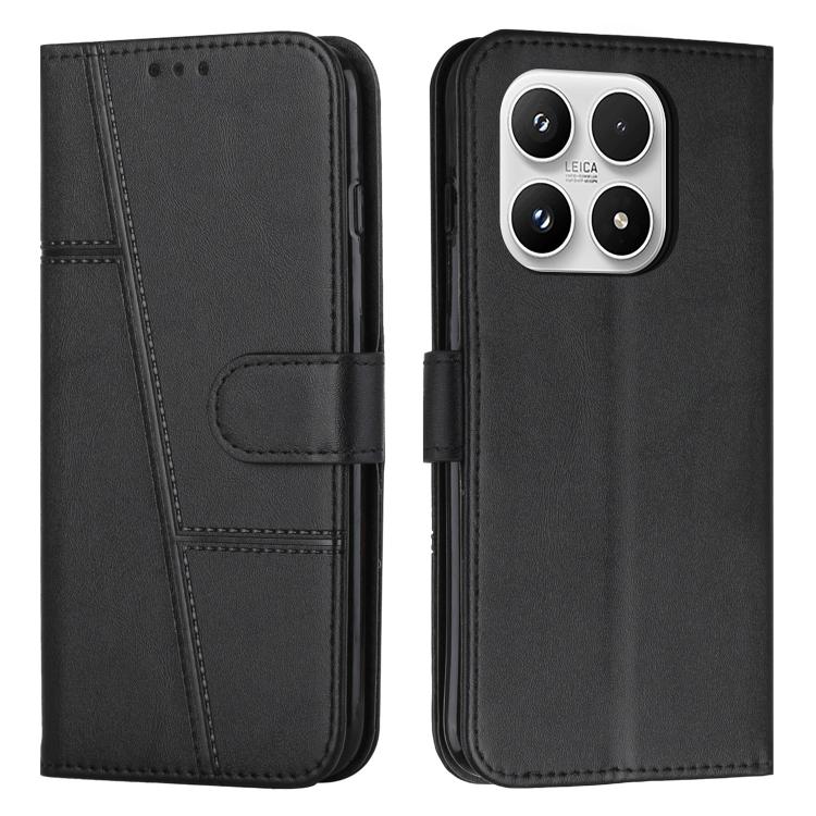 Stitching Calf Texture Buckle Leather Phone Case