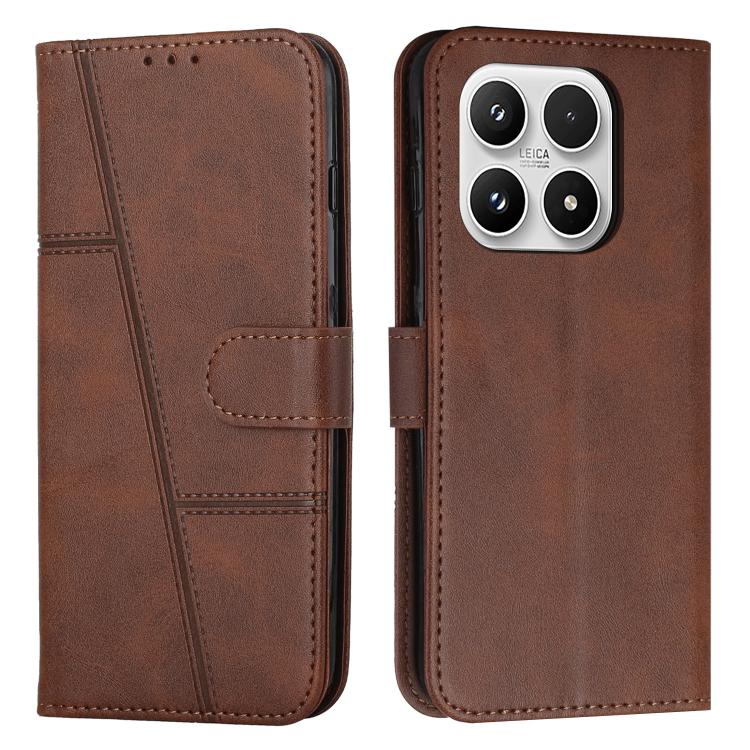 Stitching Calf Texture Buckle Leather Phone Case