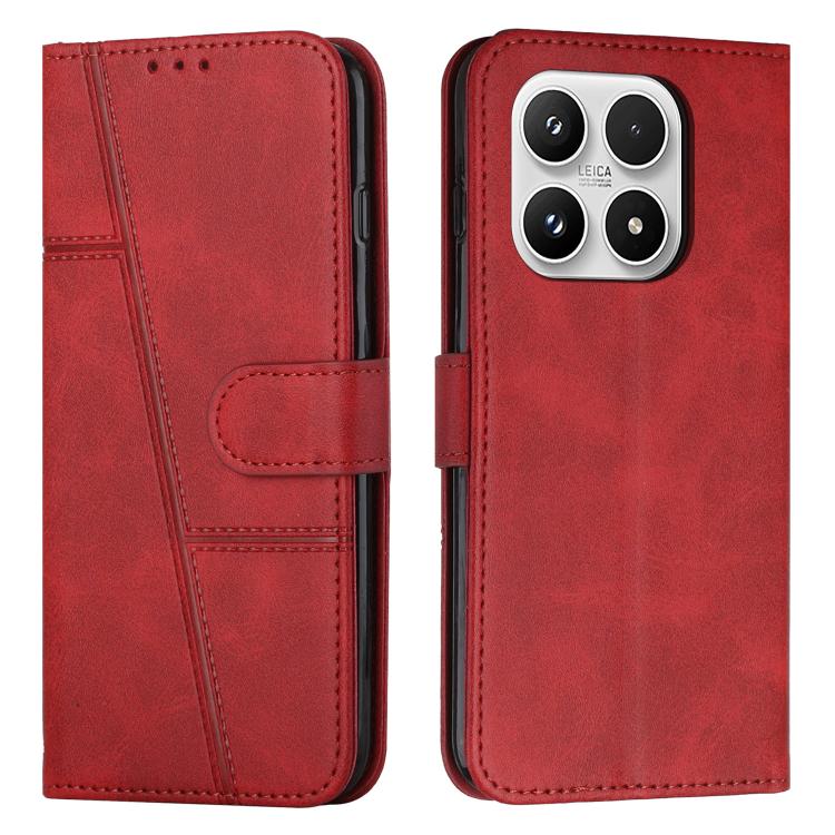 Stitching Calf Texture Buckle Leather Phone Case