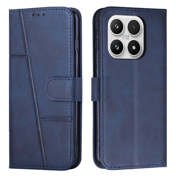 Stitching Calf Texture Buckle Leather Phone Case