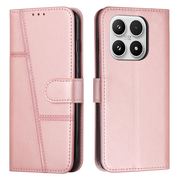 Stitching Calf Texture Buckle Leather Phone Case