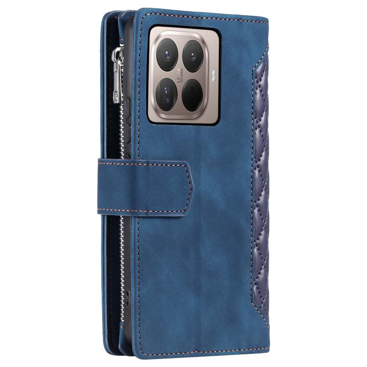 Grid Texture Zipper Leather Phone Case with Lanyard, For Xiaomi 15T Pro, For Xiaomi 15T, For Xiaomi 15 Pro, For Xiaomi 15