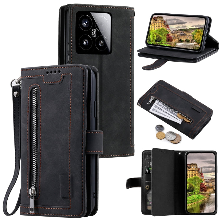 Nine Card Zipper Bag Leather Phone Case with Lanyard, For Xiaomi 15T Pro, For Xiaomi 15T, For Xiaomi 15 Pro, For Xiaomi 15, For Xiaomi 14T Pro, For Xiaomi 14T