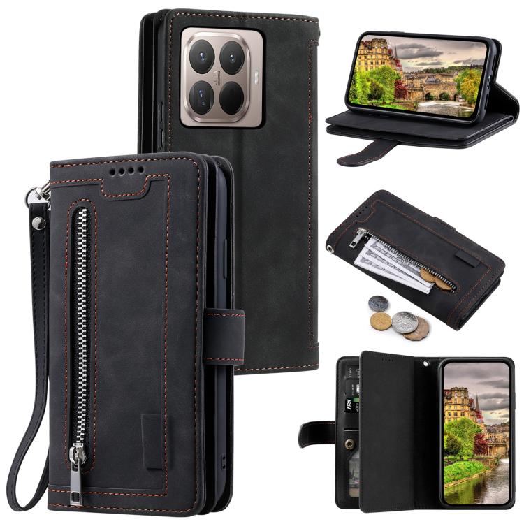 Nine Card Zipper Bag Leather Phone Case with Lanyard, For Xiaomi 15T Pro, For Xiaomi 15T, For Xiaomi 15 Pro, For Xiaomi 15, For Xiaomi 14T Pro, For Xiaomi 14T