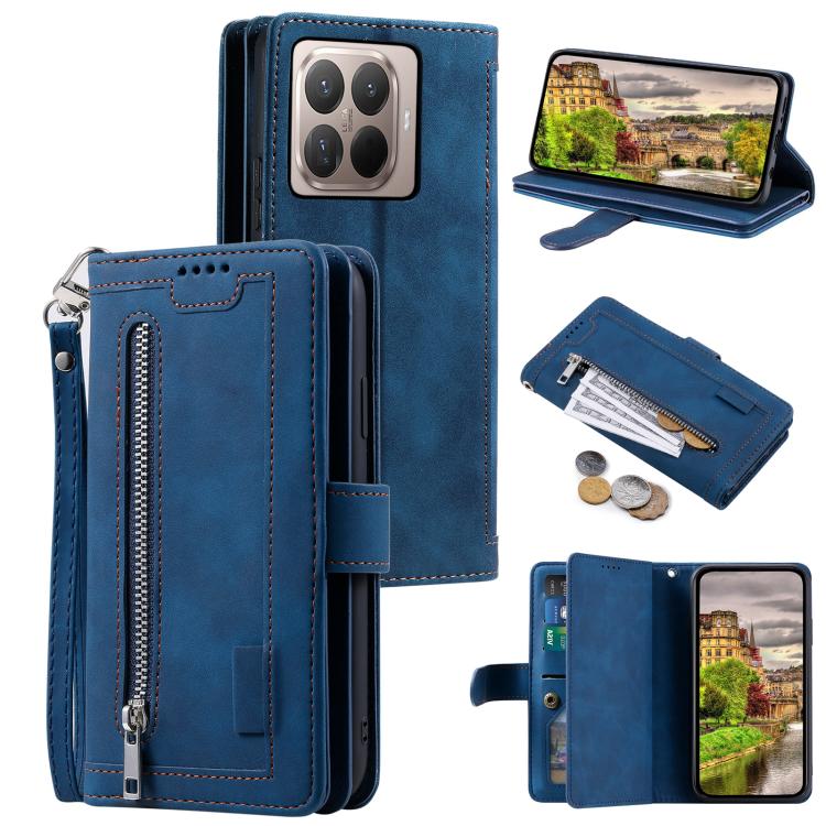 Nine Card Zipper Bag Leather Phone Case with Lanyard, For Xiaomi 15T Pro, For Xiaomi 15T, For Xiaomi 15 Pro, For Xiaomi 15, For Xiaomi 14T Pro, For Xiaomi 14T