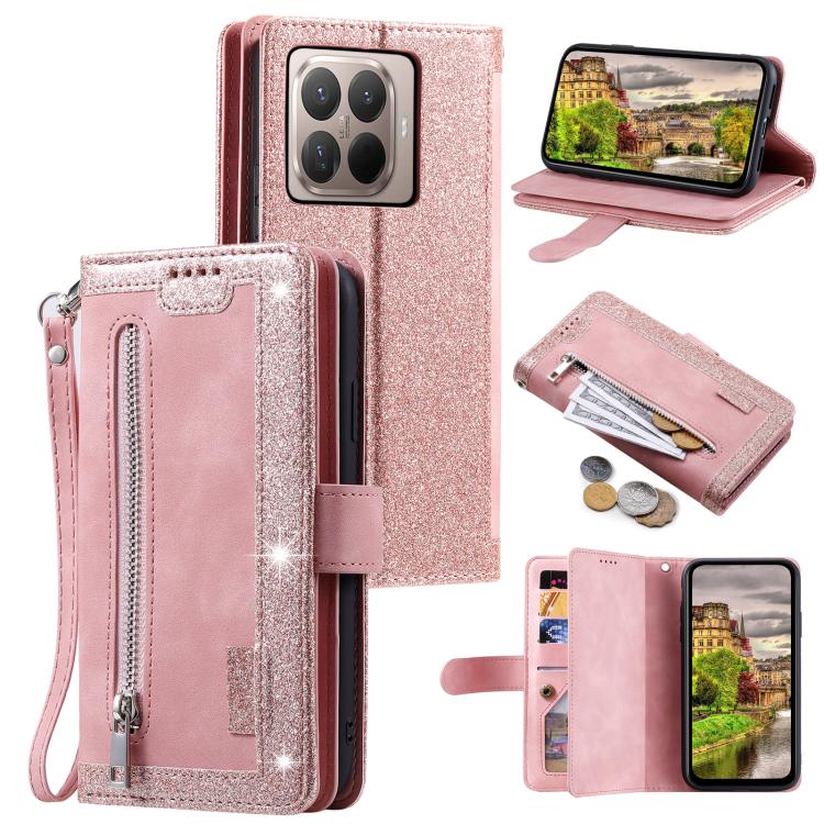 Nine Card Zipper Bag Leather Phone Case with Lanyard, For Xiaomi 15T Pro, For Xiaomi 15T, For Xiaomi 15 Pro, For Xiaomi 15, For Xiaomi 14T Pro, For Xiaomi 14T