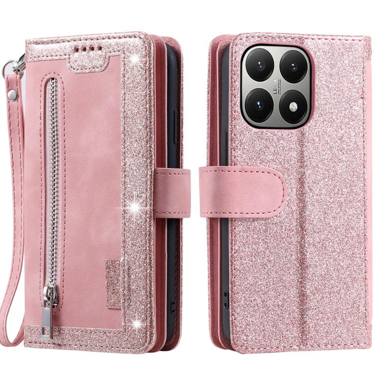 Nine Card Zipper Bag Leather Phone Case with Lanyard, For Xiaomi 15T Pro, For Xiaomi 15T, For Xiaomi 15 Pro, For Xiaomi 15, For Xiaomi 14T Pro, For Xiaomi 14T