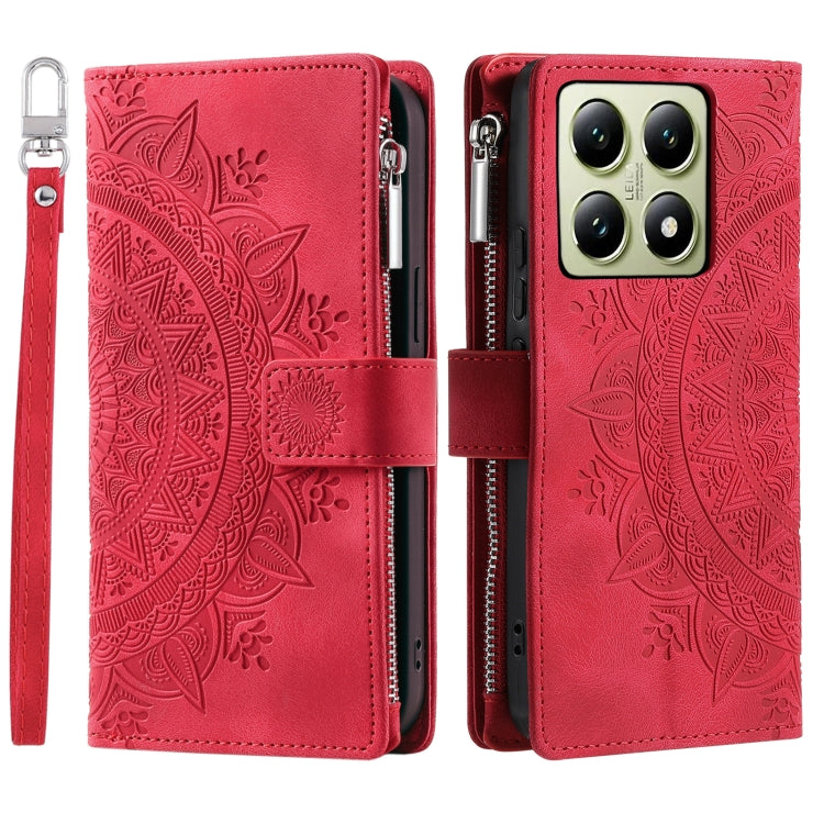 Multi-Card Totem Zipper Leather Phone Case