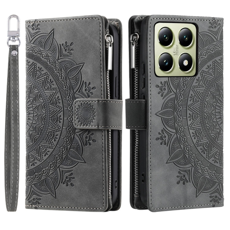 Multi-Card Totem Zipper Leather Phone Case, For Xiaomi 15 Pro, For Xiaomi 15, For Xiaomi 14T Pro, For Xiaomi 14T