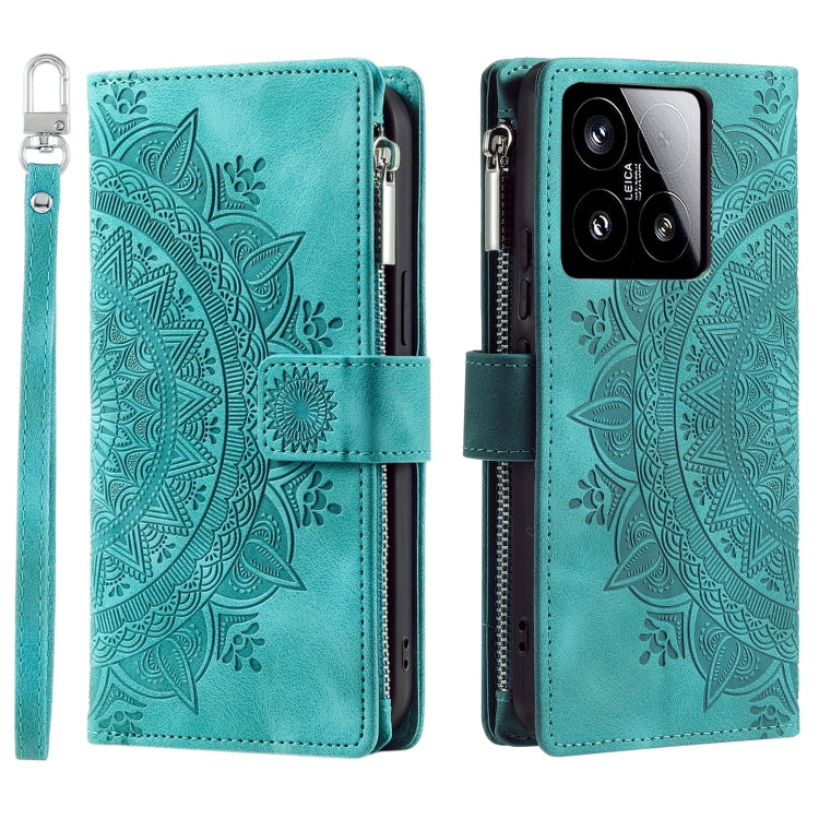 Multi-Card Totem Zipper Leather Phone Case