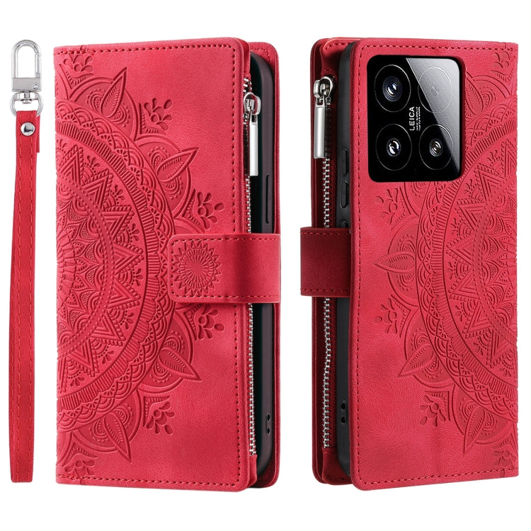 Multi-Card Totem Zipper Leather Phone Case