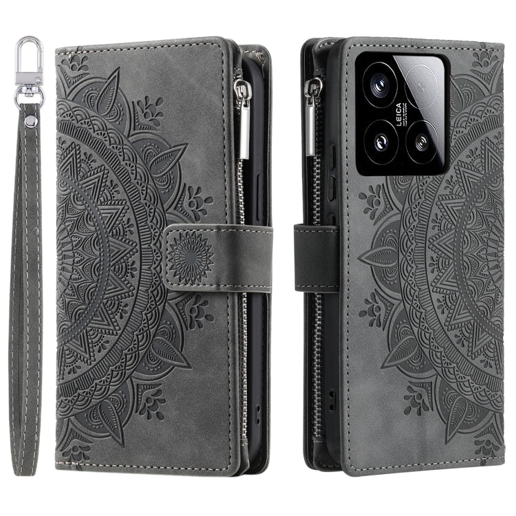 Multi-Card Totem Zipper Leather Phone Case, For Xiaomi 15 Pro, For Xiaomi 15, For Xiaomi 14T Pro, For Xiaomi 14T