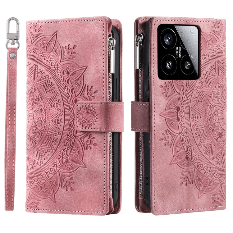 Multi-Card Totem Zipper Leather Phone Case