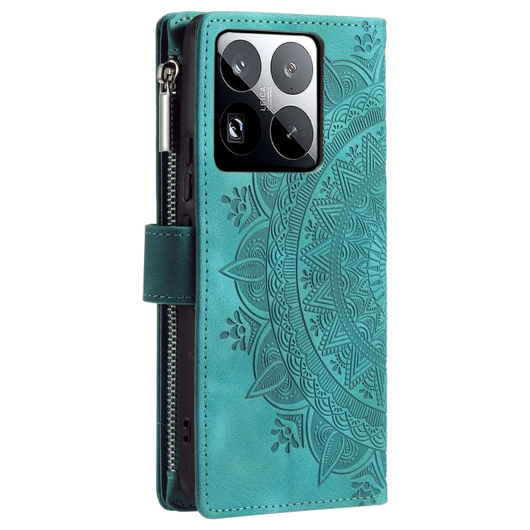 Multi-Card Totem Zipper Leather Phone Case, For Xiaomi 15 Pro, For Xiaomi 15, For Xiaomi 14T Pro, For Xiaomi 14T