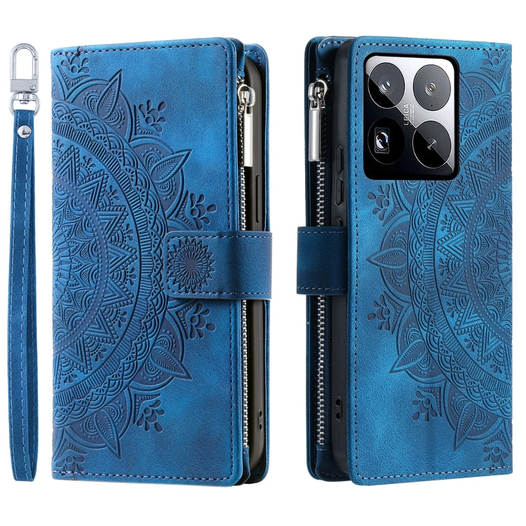 Multi-Card Totem Zipper Leather Phone Case, For Xiaomi 15 Pro, For Xiaomi 15, For Xiaomi 14T Pro, For Xiaomi 14T