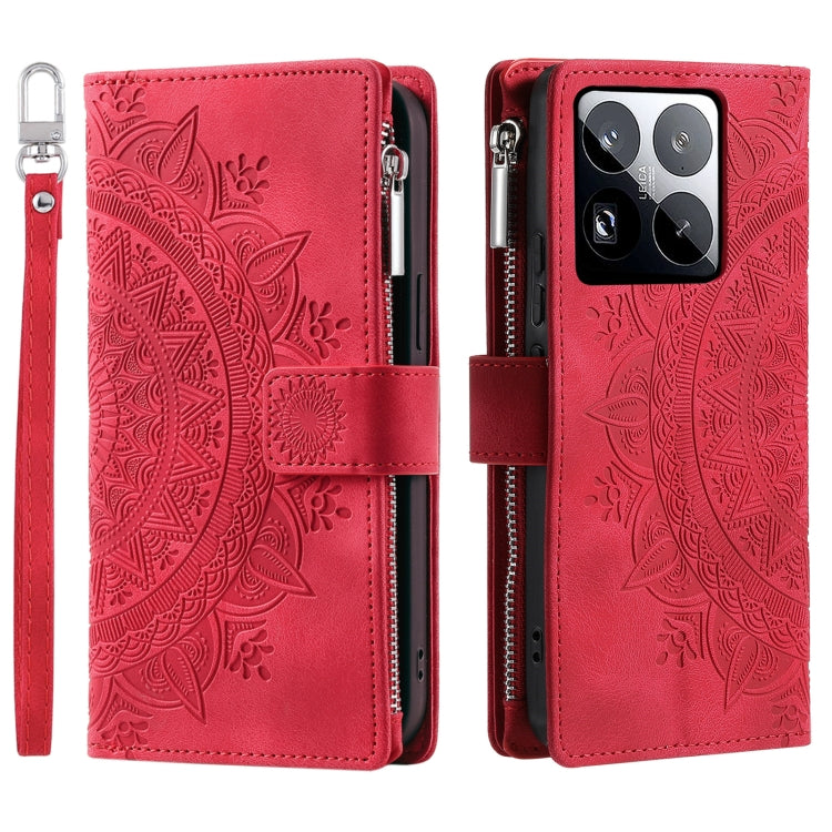Multi-Card Totem Zipper Leather Phone Case