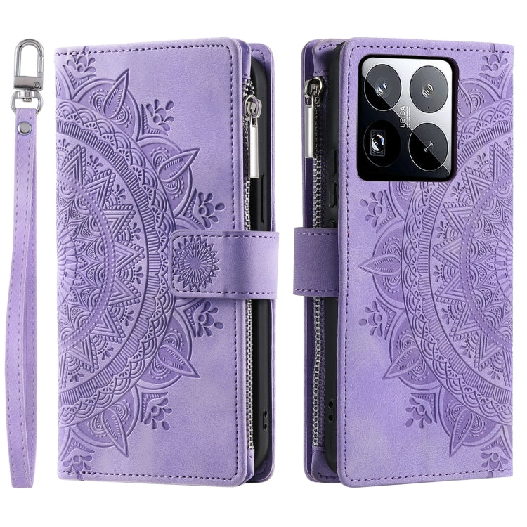 Multi-Card Totem Zipper Leather Phone Case, For Xiaomi 15 Pro, For Xiaomi 15, For Xiaomi 14T Pro, For Xiaomi 14T