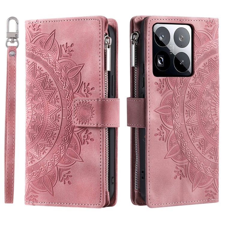 Multi-Card Totem Zipper Leather Phone Case, For Xiaomi 15 Pro, For Xiaomi 15, For Xiaomi 14T Pro, For Xiaomi 14T