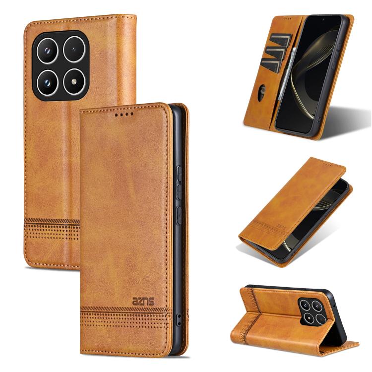 AZNS Magnetic Calf Texture Flip Leather Phone Case, For Xiaomi 17 Pro Max, For Xiaomi 17 Pro, For Xiaomi 17, For Xiaomi 15T Pro 5G