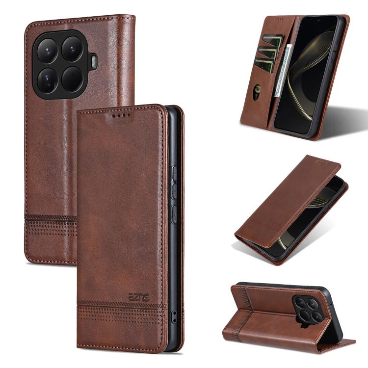 AZNS Magnetic Calf Texture Flip Leather Phone Case, For Xiaomi 17 Pro Max, For Xiaomi 17 Pro, For Xiaomi 17, For Xiaomi 15T Pro 5G