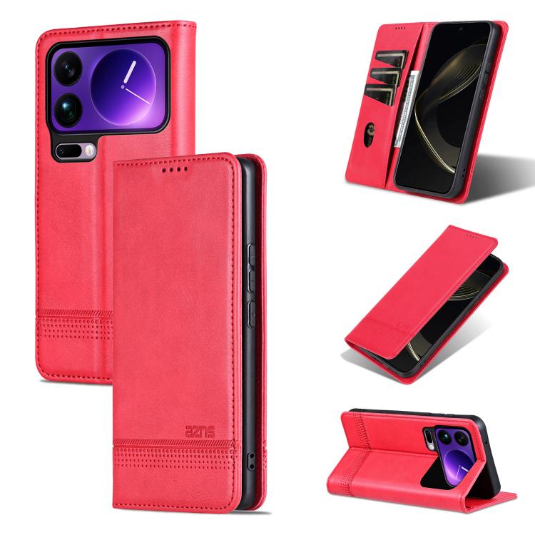 AZNS Magnetic Calf Texture Flip Leather Phone Case, For Xiaomi 17 Pro Max, For Xiaomi 17 Pro, For Xiaomi 17, For Xiaomi 15T Pro 5G