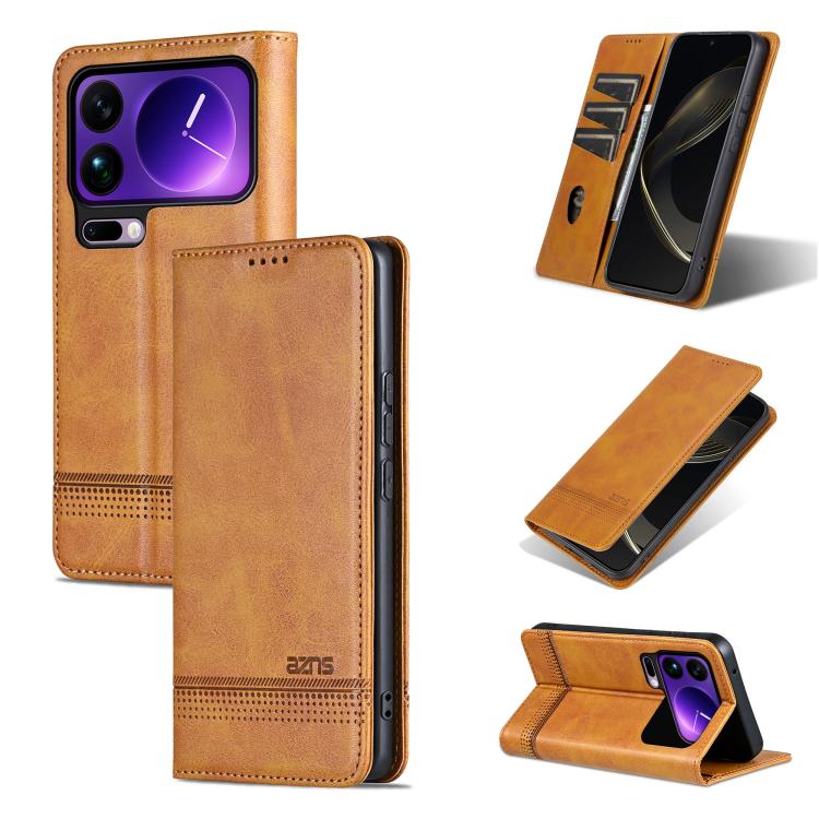 AZNS Magnetic Calf Texture Flip Leather Phone Case, For Xiaomi 17 Pro Max, For Xiaomi 17 Pro, For Xiaomi 17, For Xiaomi 15T Pro 5G