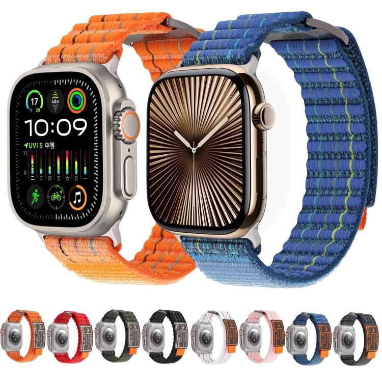 Dual-section Sports Nylon Loop Watch Band, For Apple Watch 46mm / 49mm / 45mm / 44mm, For Apple Watch 42mm / 41mm / 40mm / 38mm