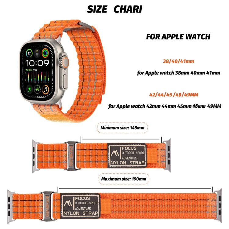 Dual-section Sports Nylon Loop Watch Band, For Apple Watch 46mm / 49mm / 45mm / 44mm, For Apple Watch 42mm / 41mm / 40mm / 38mm