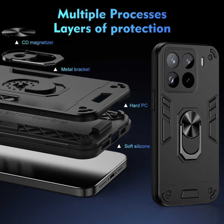 Shockproof Metal Ring Holder Phone Case, For Xiaomi 15 Pro, For Xiaomi 15, For Xiaomi 14T Pro, For Xiaomi 14T