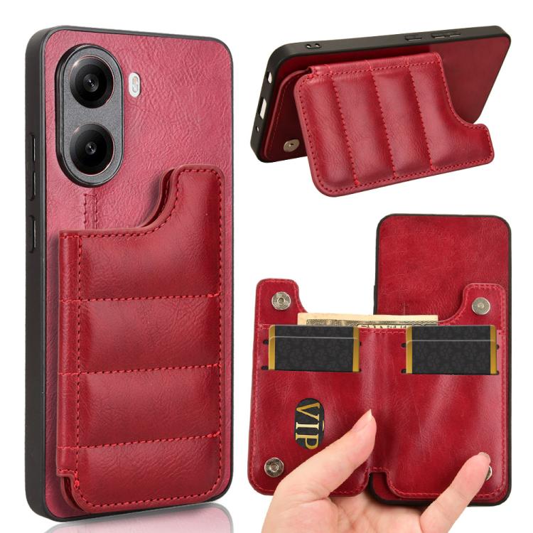 Cow Pattern Sewing Card Bag Phone Case, For Xiaomi Poco X7 Pro, For Xiaomi 15 Pro, For Xiaomi 15, For Xiaomi 14T Pro, For Xiaomi 14T