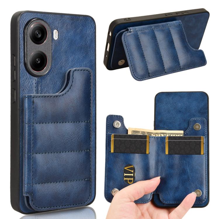 Cow Pattern Sewing Card Bag Phone Case, For Xiaomi Poco X7 Pro, For Xiaomi 15 Pro, For Xiaomi 15, For Xiaomi 14T Pro, For Xiaomi 14T