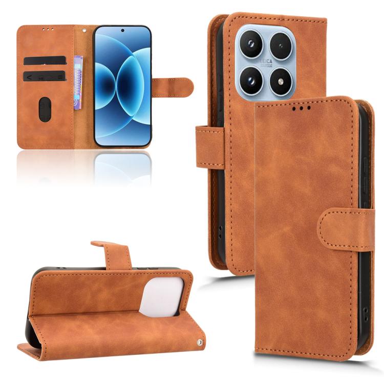 Skin Feel Magnetic Flip Leather Phone Case, For Xiaomi 17 Pro Max, For Xiaomi 17 Pro, For Xiaomi 17, For Xiaomi Poco M7 4G 171mm
